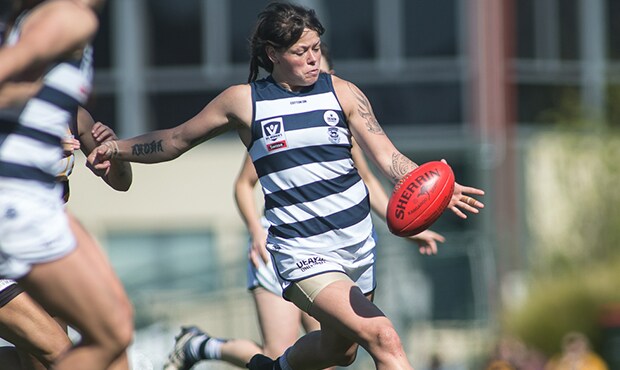 2018_08_26_VFLW_HERO.jpg Rocky Cranston impressed in the contest against the Hawks - Geelong Cats